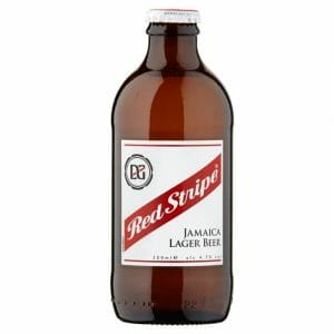 Red Stripe Bottles Case